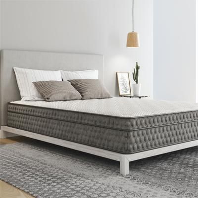 11" Gel Memory Foam Quilted Hybrid, Medium, Cal King Mattress by Engia in White Grey (Size CALKNG)