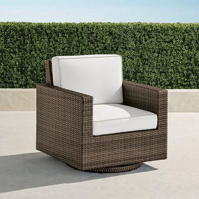 Small Palermo Swivel Lounge Chair in Bronze Wicker - Standard, Olivier Sand - Frontgate