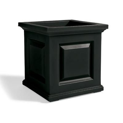 Nantucket Easy-Care Square Planter - Black, 20" - Grandin Road