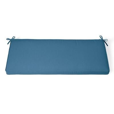 48" X 18" Replacement Bench Cushion - Piped, Piped/Island Blue - Grandin Road