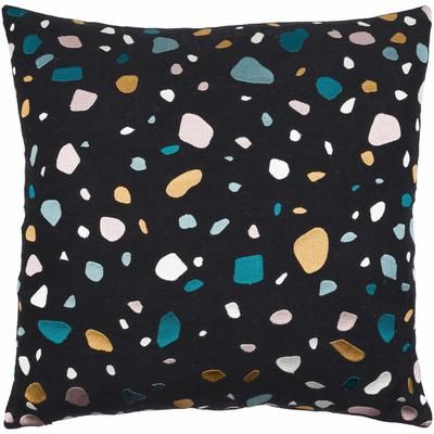 Poro 22" Square Modern Pillow plush Cotton Black/Camel/Ivory/Mauve/Medium Gray/Medium Green Throw Pillow - Boutique Rugs