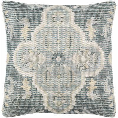 Bigaa 14"L x 22"W Traditional Pillow Moroccan Plush Cotton Cream/Dusty Sage/Teal/Wheat/Medium Gray/Peach Lumbar Pillow - Boutique Rugs