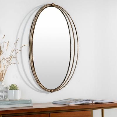 Isparta 30"H x 20"W x 3"D Modern Gold Accent Mirror - Boutique Rugs