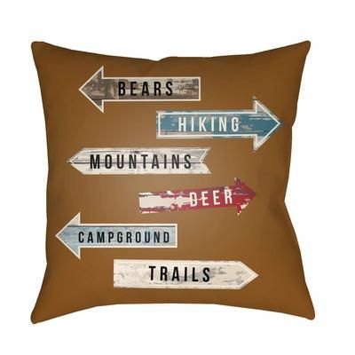 Baroy 20" Square Cottage pillow cabin Teal/Sky Blue/Beige/Bright Red/Camel/Light Silver/Sepia/Brick Red/Dark Brown/Metallic Silver Outdoor Throw Pillow - Boutique Rugs