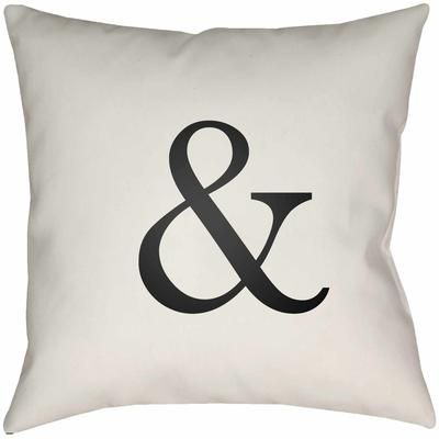 Mihalgazi 18" Square Modern Pillow plush Black/Ivory Outdoor Lumbar Pillow - Boutique Rugs