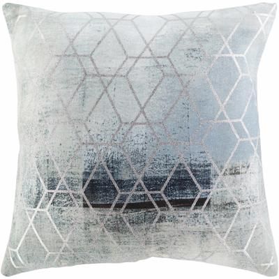 Gumalang 18" Square Modern Pillow plush Black/Ice Blue/Ink Blue/Light Sage/Metallic Silver/White/Teal/Silver Gray Throw Pillow - Boutique Rugs