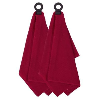Hook And Hang Woven Kitchen Towel, Set Of Two by RITZ in Paprika