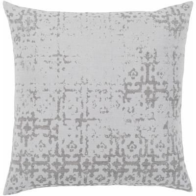 Surry 20" Square Modern Cotton Light Gray/Medium Gray/Off White Throw Pillow - Boutique Rugs