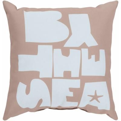 Kotkot 20" Square Coastal Pillow plush Pale Blue/Tan Outdoor Throw Pillow - Boutique Rugs