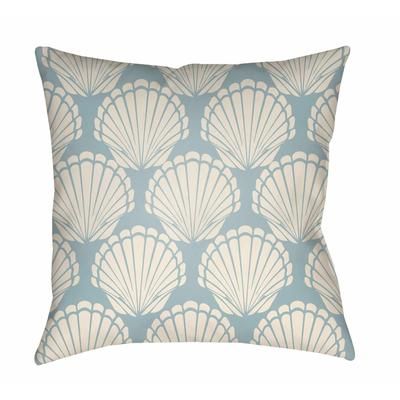 Buanoy 18" Square Coastal Pillow plush Silverton/Silver Blue/Light Gray/Gray/Cloud Gray/Pearl/Ivory/Metallic Silver/Pewter/Silver/Ash/Beige/Medium Gray/Silver Gray Outdoor Throw Pillow - Boutique Rugs