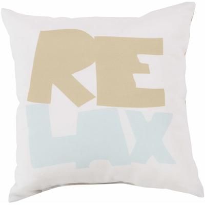 Ortaca 20" Square Coastal Pillow plush Off White/Pale Blue/Taupe Outdoor Throw Pillow - Boutique Rugs
