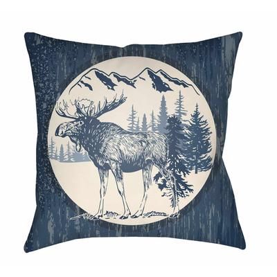 Tiring 22" Square Cottage Pillow plush Navy/Beige/Pearl/Marine Blue/Charcoal/Midnight Blue Outdoor Throw Pillow - Boutique Rugs