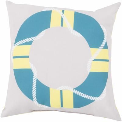 Panognawan 26" Square Coastal Pillow plush Aqua/Bright Yellow/Light Gray/Yellow Outdoor Throw Pillow - Boutique Rugs