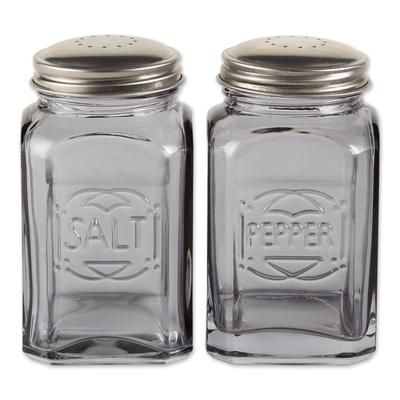 Retro Glass Salt & Pepper Set - Gray by RSVP International in Gray