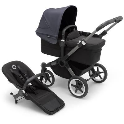 Bugaboo Donkey 5 Mono Complete Single-to-Double Stroller Bundle - Graphite / Midnight Black / Stormy