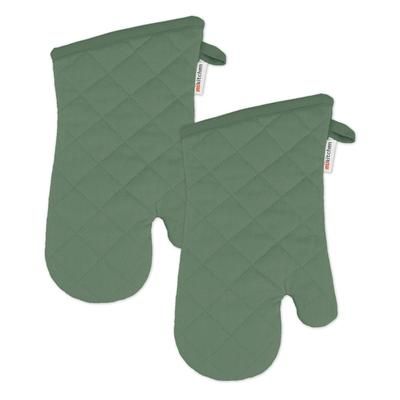 Solid Twill Oven Mitt, Set 2 by Mu Kitchen in Green