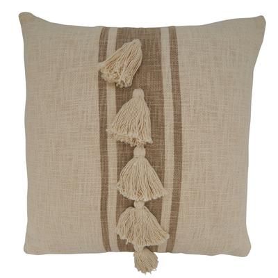 Striped Tassel Pillow Cover - Saro Lifestyle 5004.N20SC