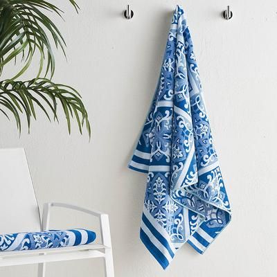Estado Tile Beach Towel - Classic Blue - Frontgate Resort Collection™