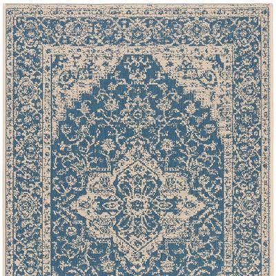 Anita Indoor/Outdoor Rug - Blue/Cream, 9' x 12' - Frontgate