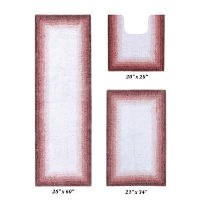 Torrent Border Bath Rug Mat, 3-Pc. Set by Better Trends in Rose
