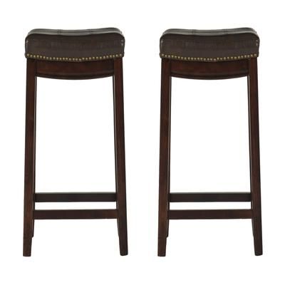 Crowell BROWN COUNTER STOOL by Linon Home Décor in Brown