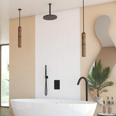 Randolph Morris Thermostatic Concealed Tub & Shower Faucet Set with Handheld Shower RMFLSHRD6-MB-C