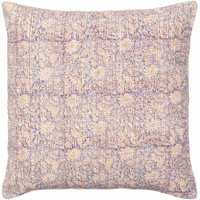 Lyre 22" Square Traditional Pillow Moroccan Plush Cotton Denim/Light Beige/Rust/Brick Red/Rust/Peach/Beige Throw Pillow - Boutique Rugs