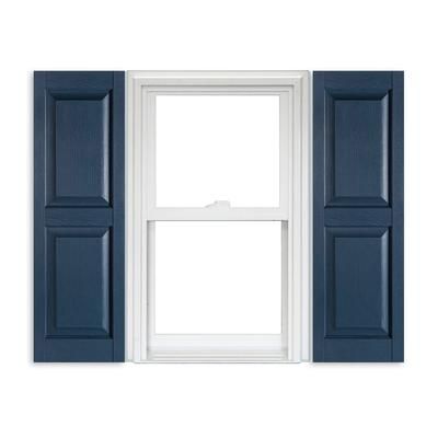 Polaris Vinyl Raised Panel Shutters (1 Pair) 004 Bedford Blue - 15 Inch x 59 Inch