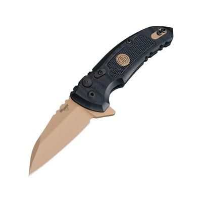 Hogue X1-MicroFlip Emperor Scorpion Folding Knife 2.75in dark earth PVD coated CPM-154 stainless Wharncliffe blade Black G10 handle 16160