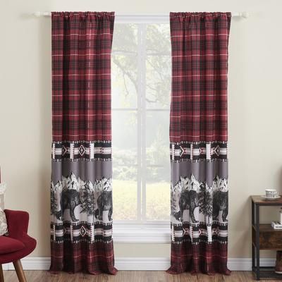 Timberline Window Curtain Panel Pair by Barefoot Bungalow in Red