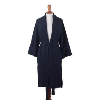 Constant Companion in Navy,'Navy Blue Organic Cotton and Baby Alpaca Sweater'