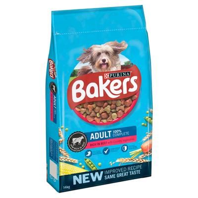 2x14kg Beef with Vegetables Adult Bakers Dry Dog Food
