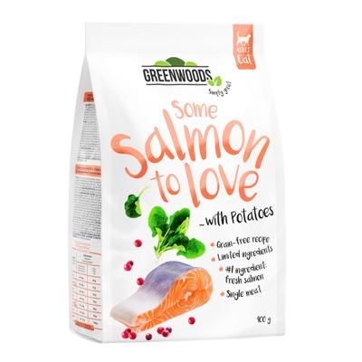 400g Salmon, Potatoes, Spinach, Cranberries Greenwoods Dry Cat Food