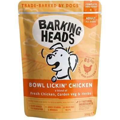 20x300g Bowl Lickin' Chicken Barking Heads Wet Dog Food