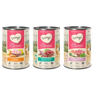 6x400g Mixed Pack Poultry, Lamb & Rabbit, Salmon & Turkey Feringa Wet Cat Food
