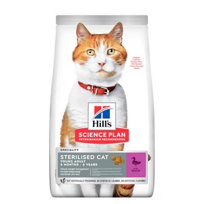 2x10kg Duck Young Adult Sterilised Cat Hill's Science Plan Dry Cat Food