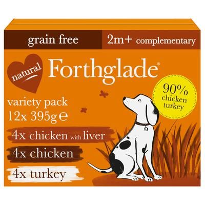 12x395g Just Poultry Grain Free Forthglade Wet Dog Food | Chicken with Liver, Chicken & Turkey