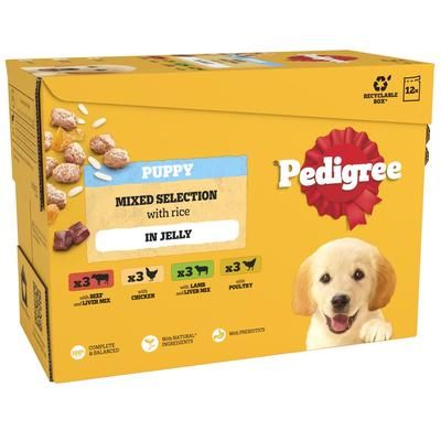 24x100g Puppy Mixed Pack in Jelly Pedigree Wet Dog Food