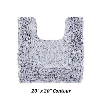 Shaggy Border Bath Rug Mat, 20" X 20" by Better Trends in Silver