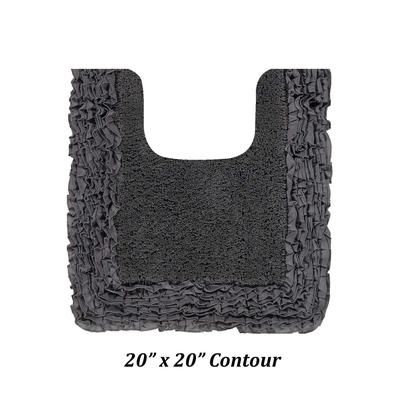 Shaggy Border Bath Rug Mat, 20" X 20" by Better Trends in Gray