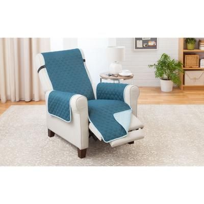 Solid Reversible Quilted Recliner Furniture Protector by Couch Guard in Jade Teal