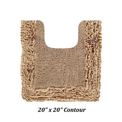 Shaggy Border Bath Rug Mat, 20" X 20" by Better Trends in Beige