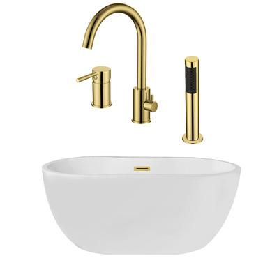 Randolph Morris Hudson 65 Inch Acrylic Double Ended Freestanding Tub and Faucet Package RMA360-BBF