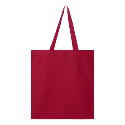 Q-Tees Q800 Promotional Tote Bag in Red | Canvas Q0800