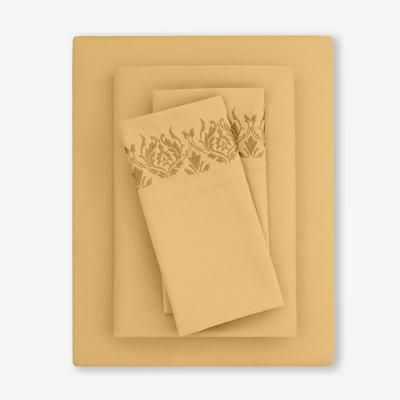 Amelia Sheet Set by BrylaneHome in Honey Gold (Size TWIN)