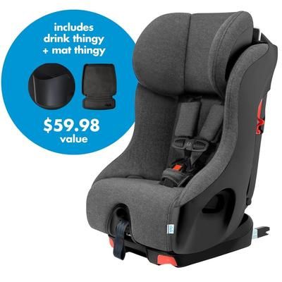 Clek Foonf Convertible Car Seat + Drink & Mat Thingy Bundle - Chrome (Albee Exclusive)