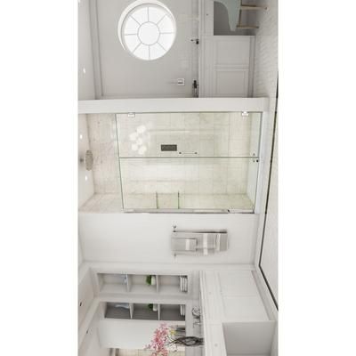 Dreamline DreamLine Unidoor 59 - 60 inch W x 72 inch H Frameless Hinged Shower Door with Shelves in Chrome SHDR-20597210S-01