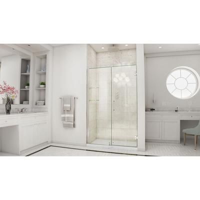 Dreamline DreamLine Unidoor 47 - 48 inch W x 72 inch H Frameless Hinged Shower Door with Shelves in Brushed Nickel SHDR-20477210CS-04