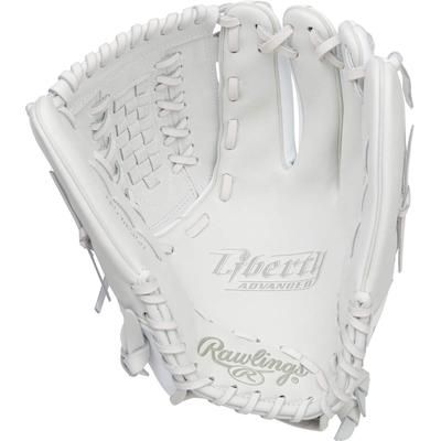 Rawlings Liberty Advanced 12.5" Basket Web Pitcher/Outfielder Fastpitch Softball Glove - Left Hand Throw White/White