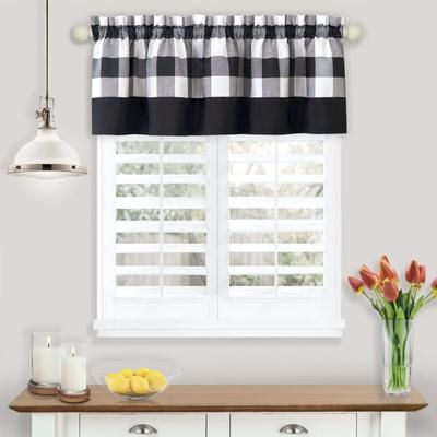 Hunter Window Curtain Valance by Achim Home Décor in Black